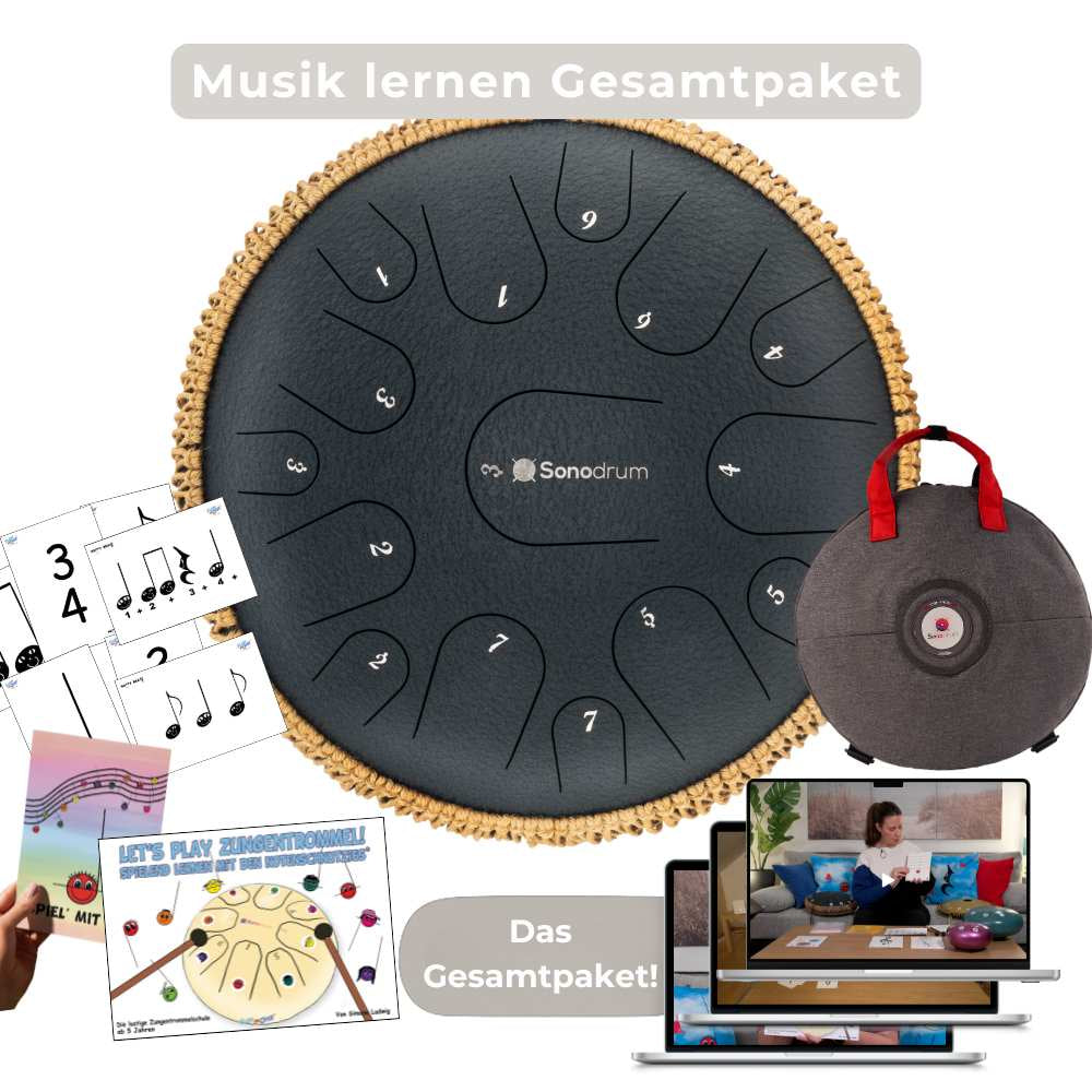 Sonodrum Premium 15-Zungen Set mit Notenschnutzies & Happy Beatz